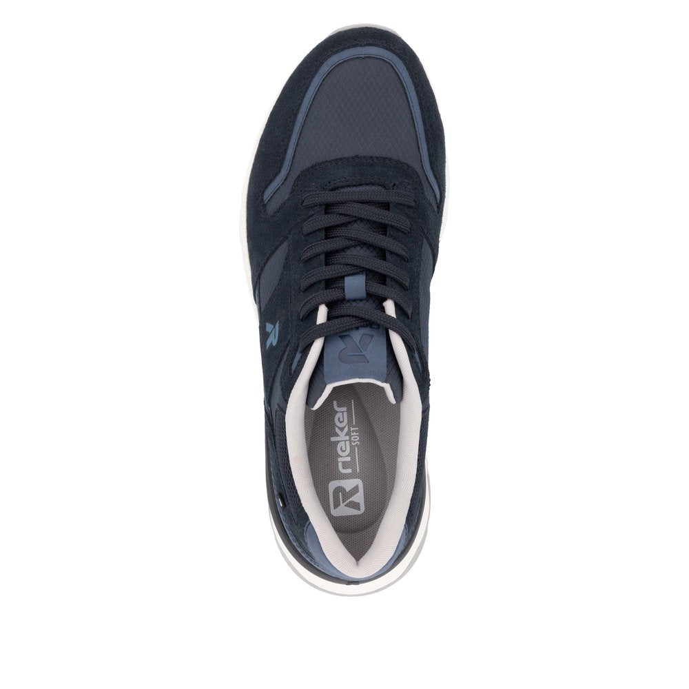 Rieker U0905-14 Mens Black Textile Lace Up Trainers