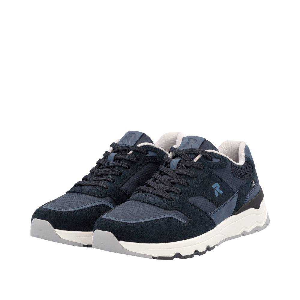 Rieker U0905-14 Mens Black Textile Lace Up Trainers