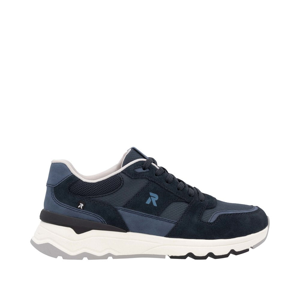 Rieker U0905-14 Mens Black Textile Lace Up Trainers