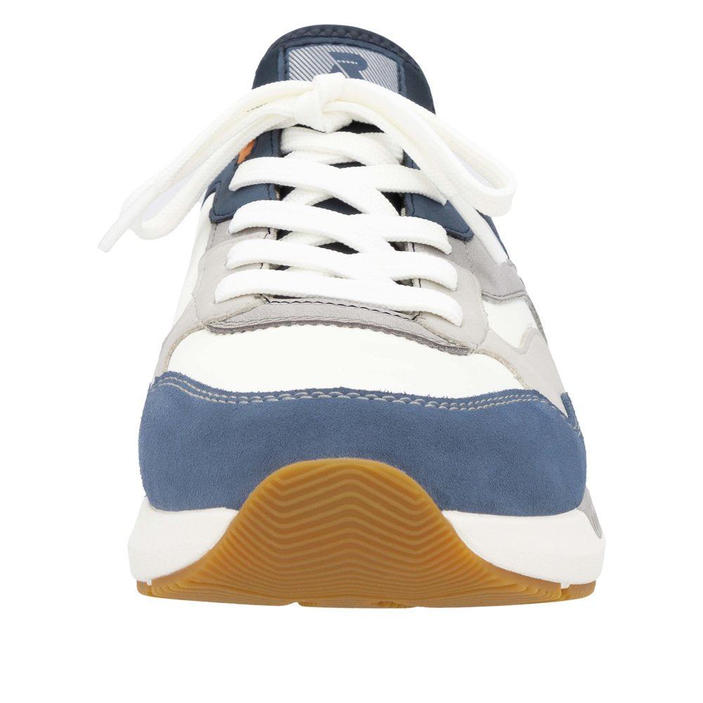 Rieker U1403-14 Mens Blue Synthetic Leather Lace Up Trainers