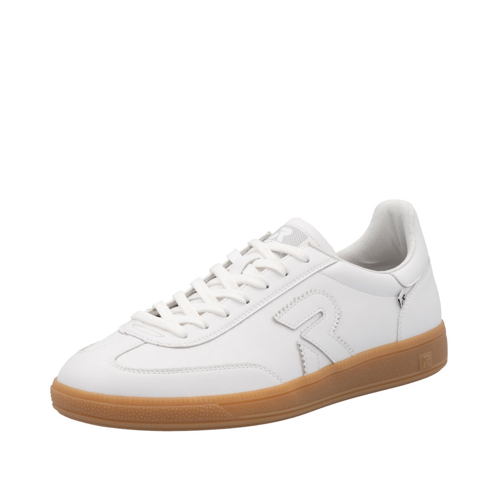 Rieker U2200-80 Mens White Leather Lace Up Trainers