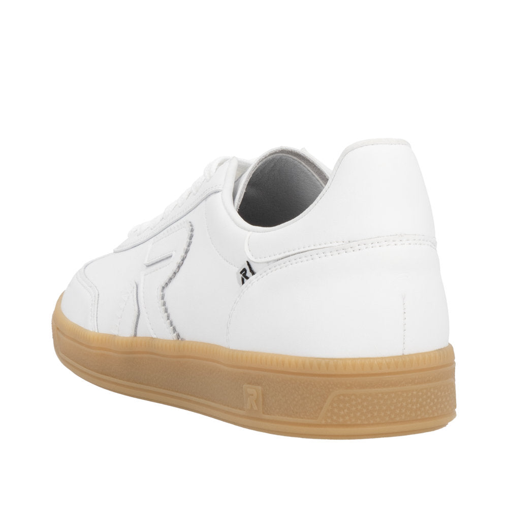 Rieker U2200-80 Mens White Leather Lace Up Trainers