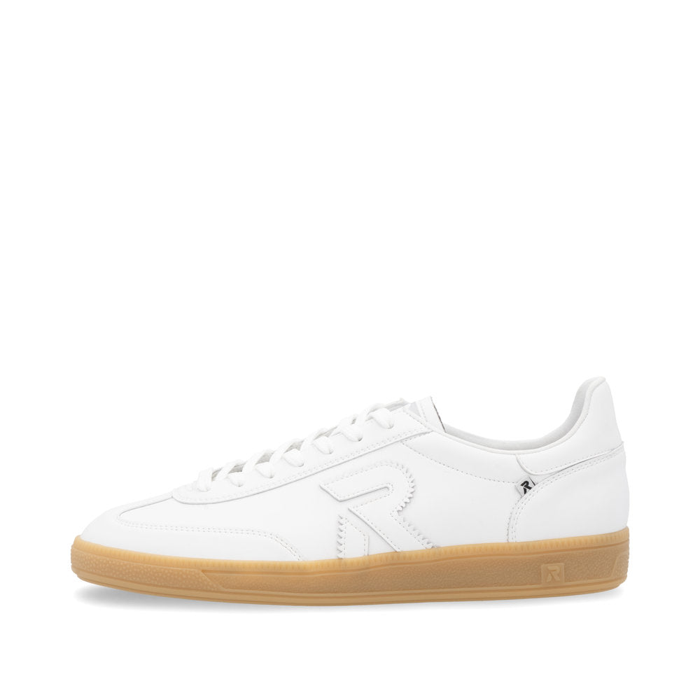 Rieker U2200-80 Mens White Leather Lace Up Trainers