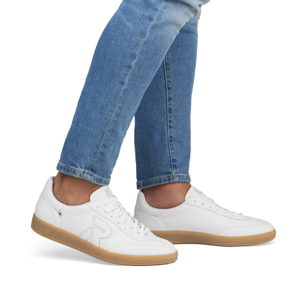 Rieker U2200-80 Mens White Leather Lace Up Trainers