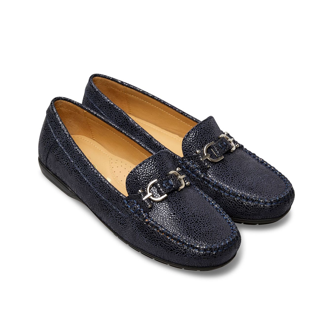 Van Dal Bliss II 3300 4105 Ladies Midnight Feature Leather Python Print Loafers-elevate your sole