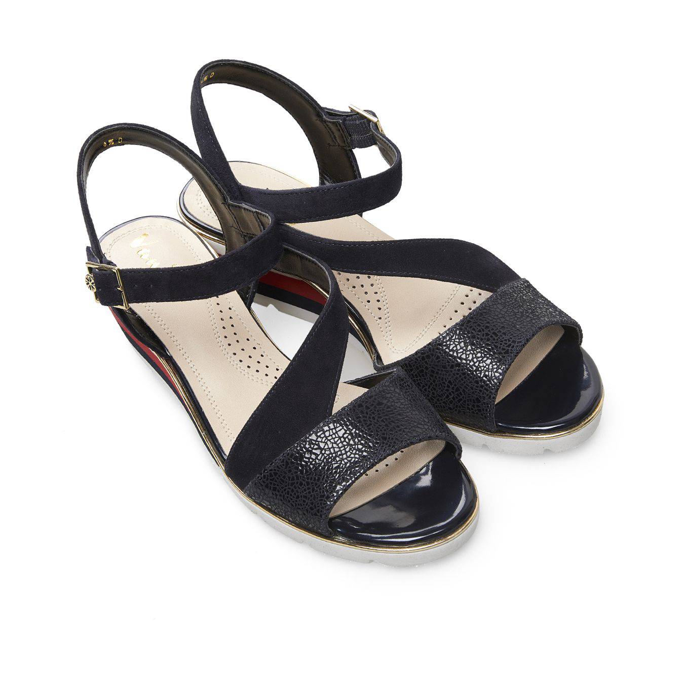 Van Dal Chennai 3110 /4102 Ladies Midnight Suede Buckle Fastening Sandals-elevate your sole