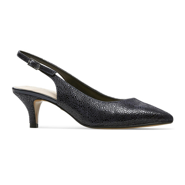 Van Dal Dene 3142 Ladies 4105 Midnight Feature Crackle Print Slingback Court Shoes - elevate your sole