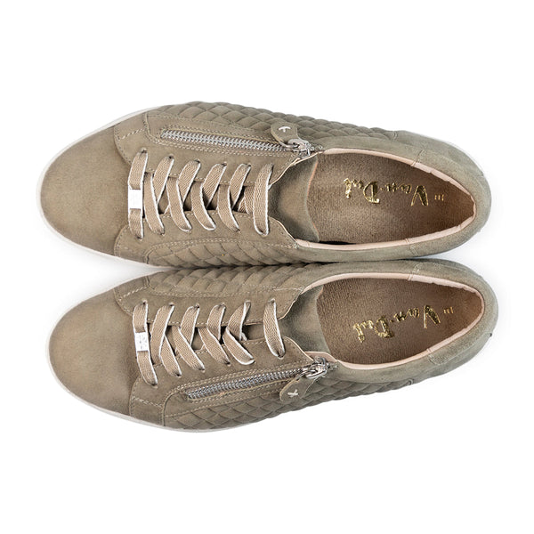 Van Dal Detroit II 3334 6802 Ladies Leaf Suede Zip & Lace Trainers-elevate your sole