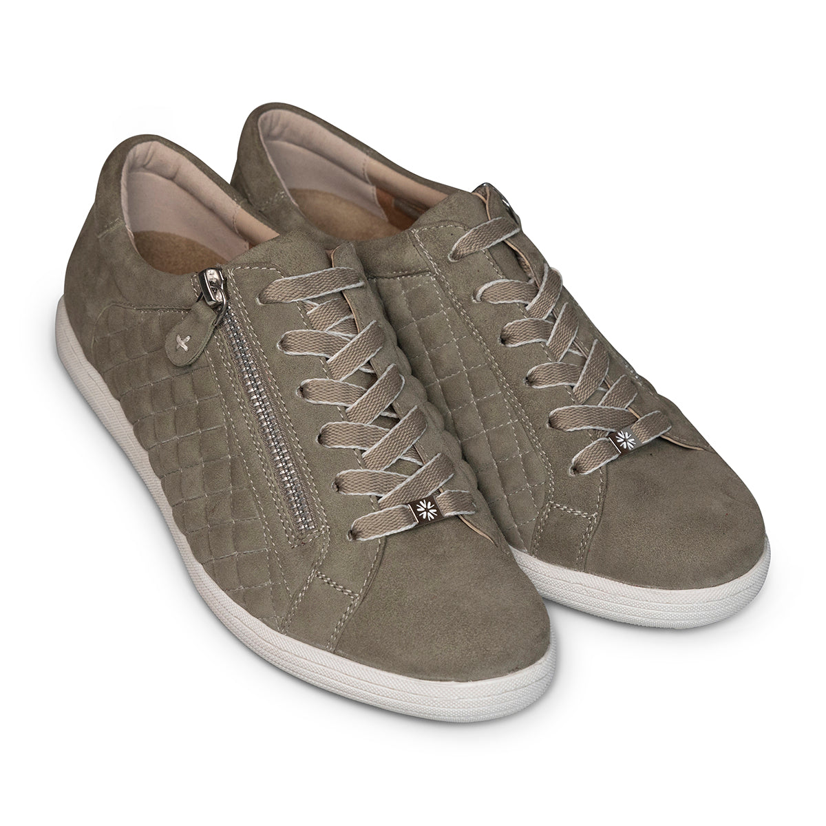Van Dal Detroit II 3334 6802 Ladies Leaf Suede Zip & Lace Trainers-elevate your sole
