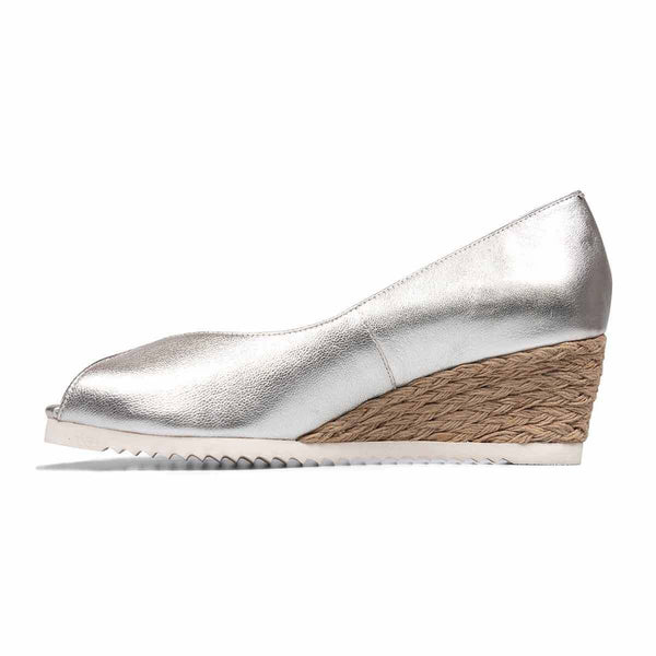 Van Dal Dorothy 3377 7101 Ladies Silver Leather Slip On Shoes-elevate your sole