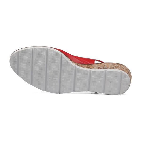 Van Dal Elan 2 3551 ladies 5101 Red Perforated Open Toe Slingback Wedge Sandals-elevate your sole