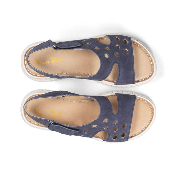 Van Dal Fern 3380 4000 Ladies Navy Nubuck Touch Fastening Sandals-elevate your sole