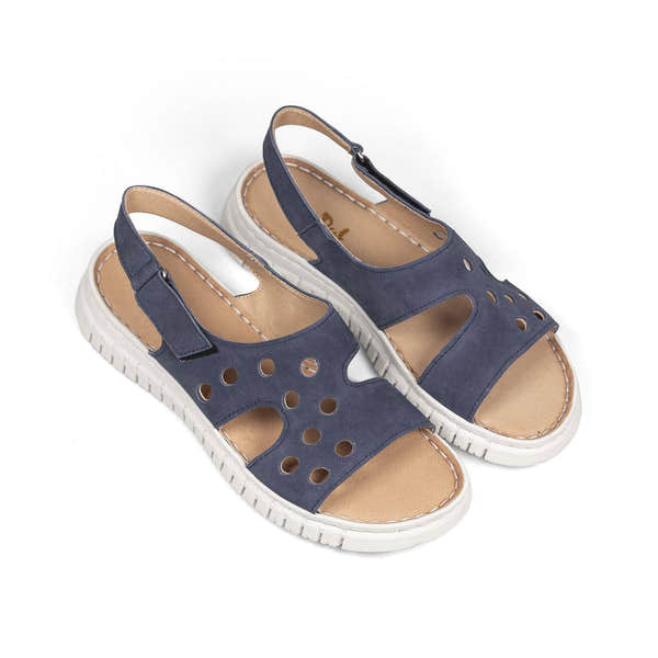 Van Dal Fern 3380 4000 Ladies Navy Nubuck Touch Fastening Sandals-elevate your sole