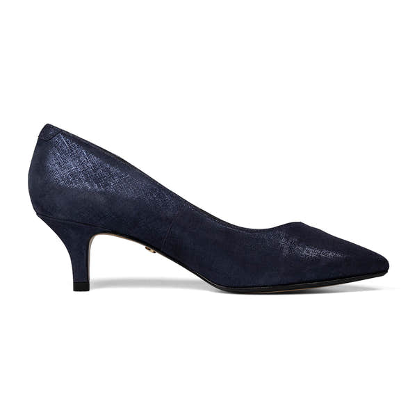 Van Dal Gina 3117 4135 Ladies Midnight Linen Leather Slip On Heels-elevate your sole