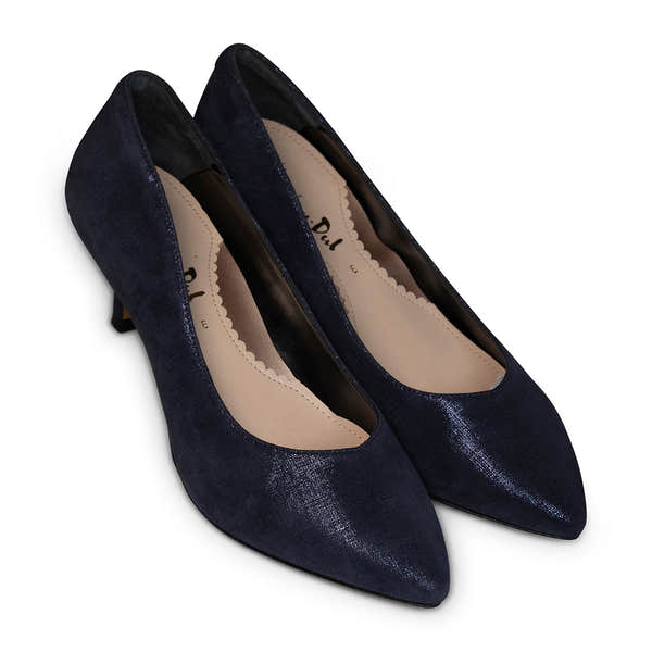 Van Dal Gina 3117 4135 Ladies Midnight Linen Leather Slip On Heels-elevate your sole