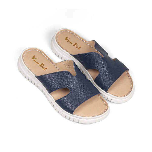 Van Dal Luna 3381 4001 Ladies Navy Leather Slip On Sandals-elevate your sole
