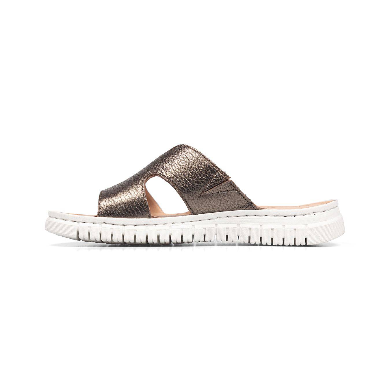 Van Dal Luna 3381 7301 Ladies Pewter Leather Slip On Sandals-elevate your sole