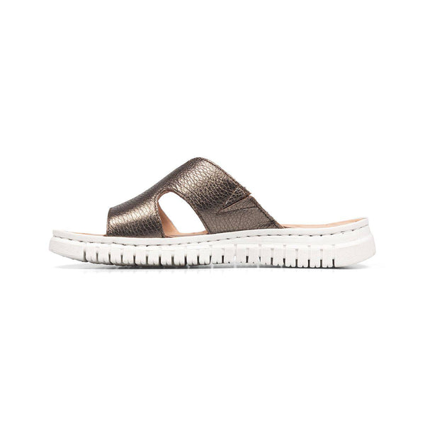Van Dal Luna 3381 7301 Ladies Pewter Leather Slip On Sandals-elevate your sole