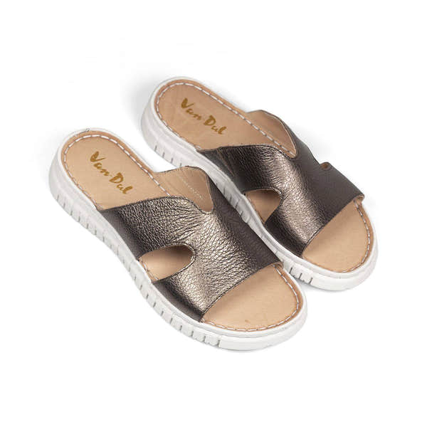 Van Dal Luna 3381 7301 Ladies Pewter Leather Slip On Sandals-elevate your sole