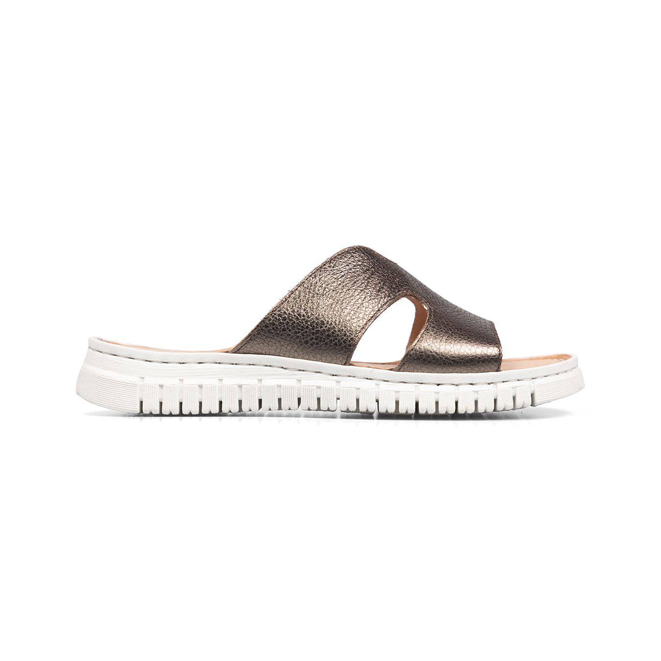 Van Dal Luna 3381 7301 Ladies Pewter Leather Slip On Sandals-elevate your sole