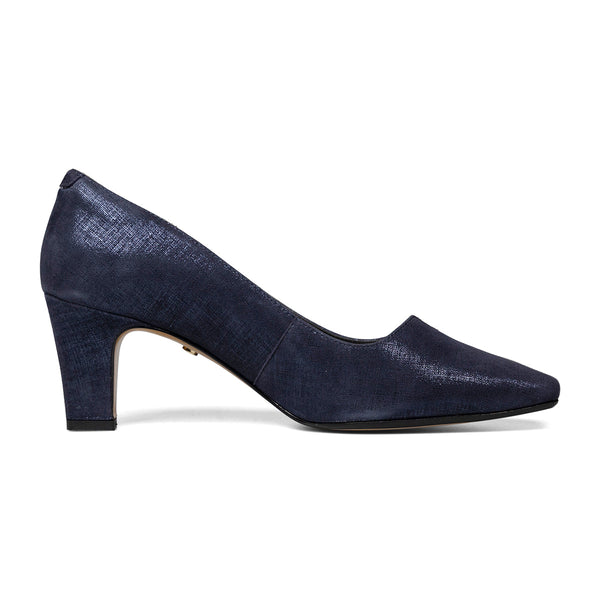 Van Dal Ophelia 3011 4135 Ladies Midnight Linen Leather Slip On Heels-elevate your sole