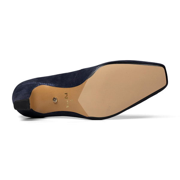 Van Dal Ophelia 3011 4135 Ladies Midnight Linen Leather Slip On Heels-elevate your sole