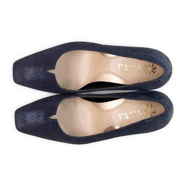 Van Dal Ophelia 3011 4135 Ladies Midnight Linen Leather Slip On Heels-elevate your sole