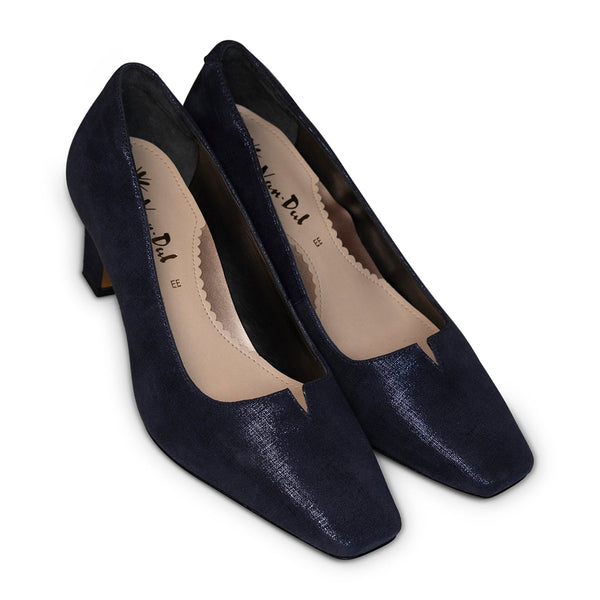 Van Dal Ophelia 3011 4135 Ladies Midnight Linen Leather Slip On Heels-elevate your sole