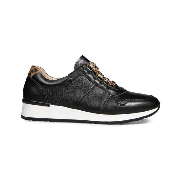Van Dal Reydon 3317 1001 Ladies Black Leather Lace Up Trainers-elevate your sole
