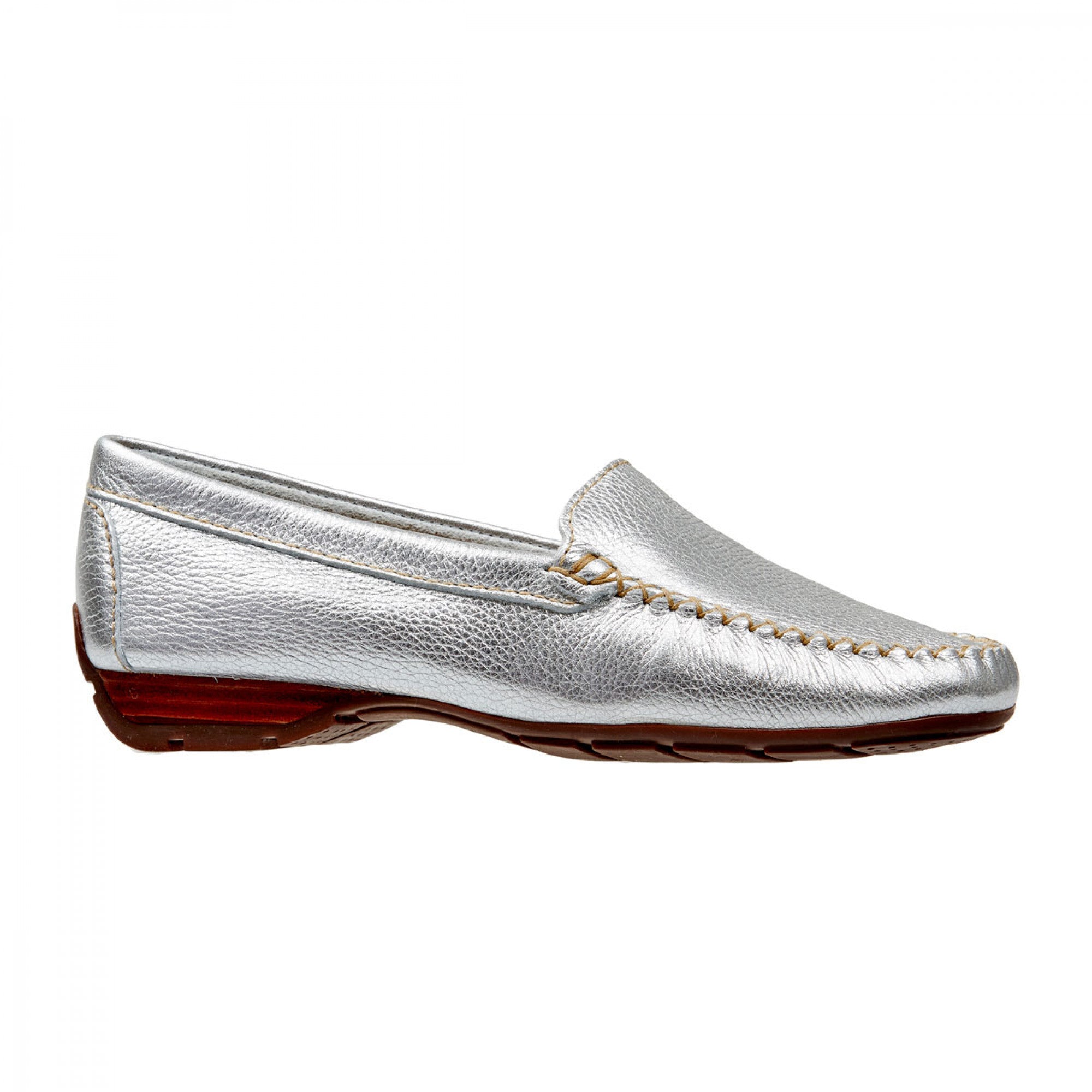 Van Dal Sanson 2156 7101 Ladies Silver Leather Slip On Loafers - elevate your sole