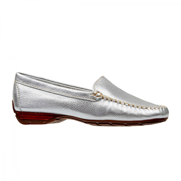 Van Dal Sanson 2156 7101 Ladies Silver Leather Slip On Loafers - elevate your sole