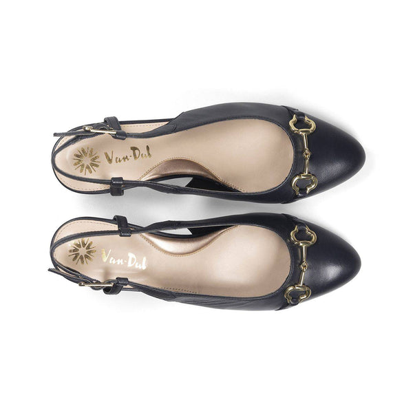 Van Dal Saskia 3369 1001 Ladies Black Leather Buckle Heels-elevate your sole