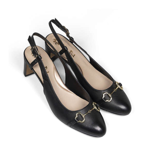 Van Dal Saskia 3369 1001 Ladies Black Leather Buckle Heels-elevate your sole