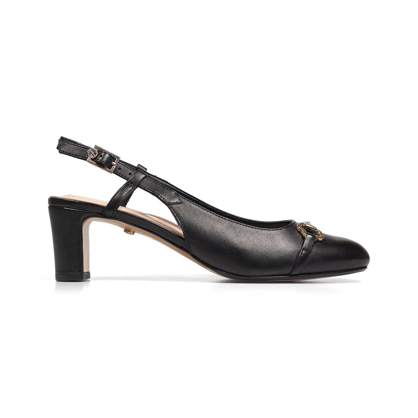 Van Dal Saskia 3369 1001 Ladies Black Leather Buckle Heels-elevate your sole