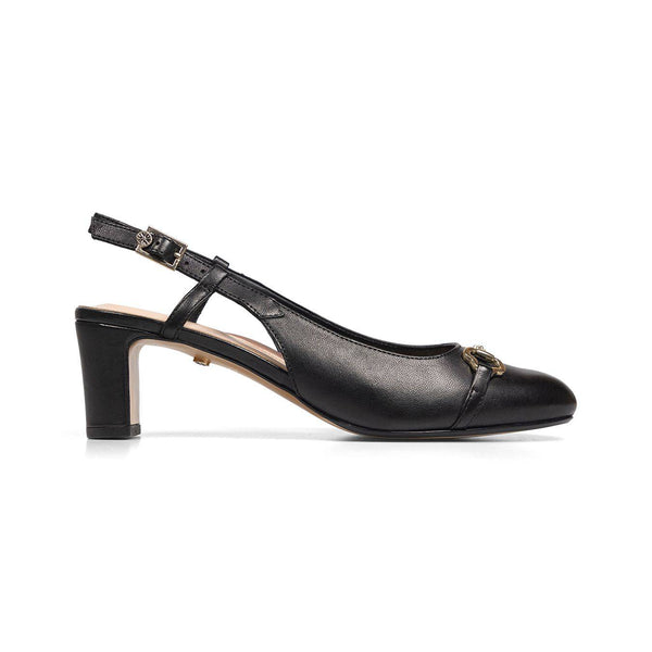 Van Dal Saskia 3369 1001 Ladies Black Leather Buckle Heels-elevate your sole