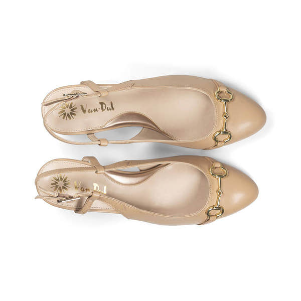 Van Dal Saskia 3369 3001 Ladies Latte Leather Buckle Heels-elevate your sole