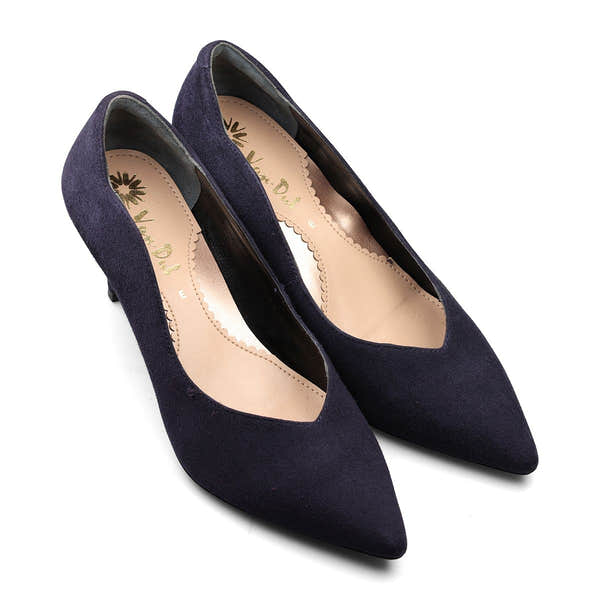 Van Dal Stella 3501 4102 Ladies Midnight Suede Slip On Heels-elevate your sole