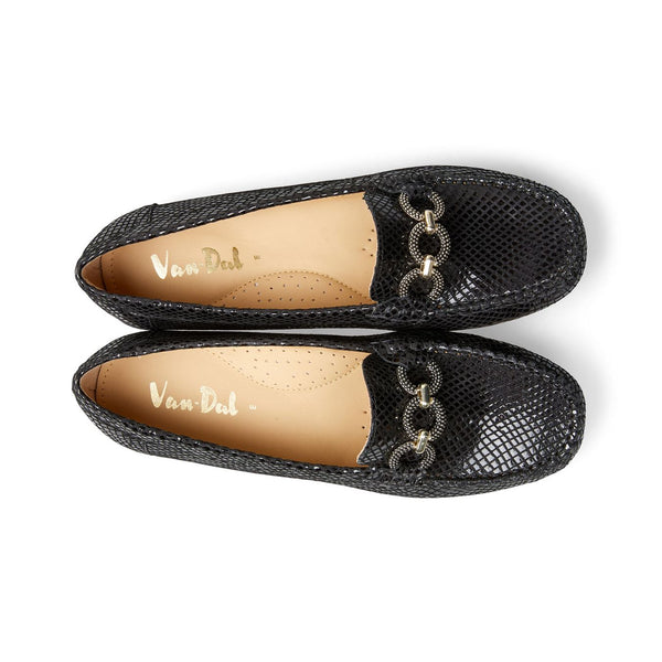 Van dal Bliss ll 3300 1005 Ladies Black Feature Leather Loafers-elevate your sole