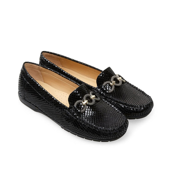 Van dal Bliss ll 3300 1005 Ladies Black Feature Leather Loafers-elevate your sole