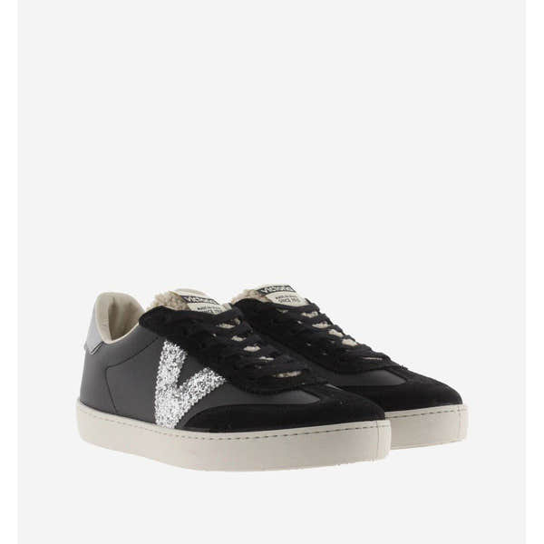 Victoria 1126185 Berlin Ladies Spanish Black Leather Lace Up Trainers-elevate your sole