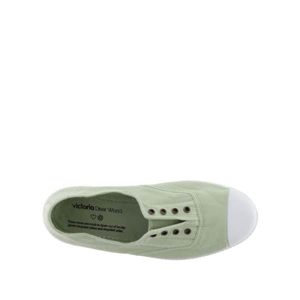 Victoria 1915 Inglesa 106623 Ladies Spanish Wasabi Green Textile Elasticated Shoes-elevate your sole