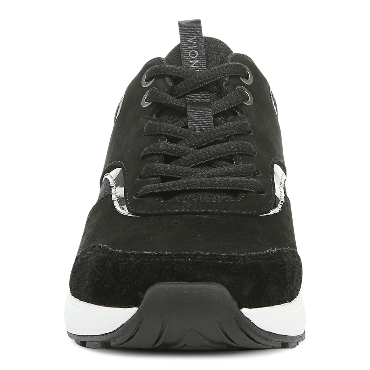 Vionic Nova Ladies Black Leather & Textile Lace Up Trainers-elevate your sole