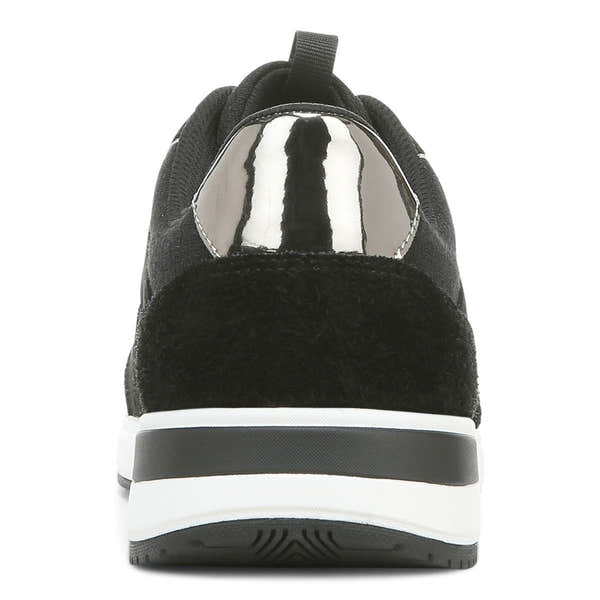 Vionic Nova Ladies Black Leather & Textile Lace Up Trainers-elevate your sole