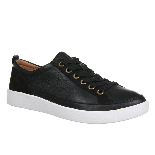 Vionic Winny Ladies Black Leather Arch Support Lace Up Trainers-elevate your sole