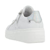 Rieker W0505-80 Carla Ladies White Leather Zip & Lace Trainers