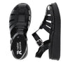 Rieker W0850-00 Ladies Black Leather Touch Fastening Sandals