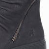 Rieker W1063-00  Ladies Black Suede Side Zip Mid-Calf Boots