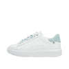 Rieker W1201-81 Adelia Ladies White & Light Blue Leather Lace Up Trainers