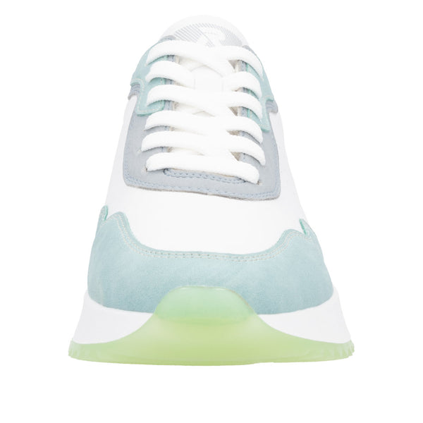 Rieker W1308-81 Ladies Wide Multi Leather Lace Up Trainers