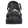 Rieker W1550-00 Ladies Black Leather Touch Fastening Sandals